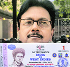 A fan shows off a ticket for the Eden Test