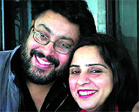 Jyoti Bawa along with her husband playwright Amit Bawa in Amritsar