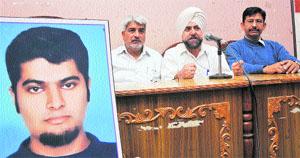 Chairman, Council of Civil Liberties, Inder Mohan Tar Singh, addresses mediapersons in Jammu on Tuesday.