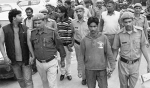 The accused being produced in the District Courts in Panchkula on Wednesday