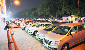 A parking lot in Sector 35-C, Chandigarh.