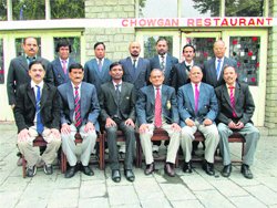 Chamba senior citizens team with Deputy Commissioner Kadam Sandeep Vasant in Chamba on Wednesday.