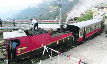 The British-built steam engine ferried some special guests from Switzerland on Wednesday. Photo: Amit Kanwar