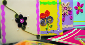 Envelopes designed using quilling. The art can be used for creating trousseau, wall hangings, jewellery and other decorative items. 