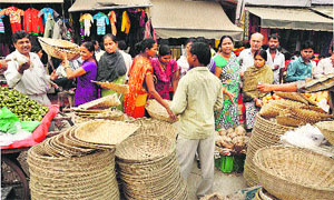 People prepare for celebrations regarding Chhat Puja in Gurgaon.