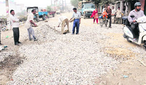 The foundation stone for the construction of Gujja Peer Road was laid about five weeks ago.