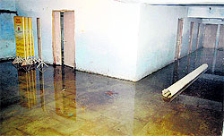 The flooded basement of the Jallianwala Bagh Martyrs Memorial Civil Hospital in Amritsar