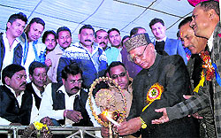 Govind Singh Kunjwal, Speaker of the Uttarakhand Assembly, inaugurates a cultural festival at Pithoragarh on Friday