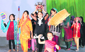 Students of BSF Senior Secondary School perform during the annual prize distribution function at BSF Headquarters, Jalandhar Cantt. 