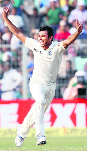 Mohammed Shami took nine wickets to help India beat West Indies in the first Test at Kolkata. 