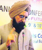 Dr AS Brar, Vice-Chancellor, GNDU, addresses the 20th Annual Sahodya Conference in Amritsar on Sunday. 