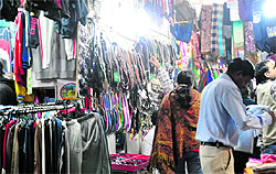 Be it belts or garments, they are all being sold in the open at the Sector 19 market