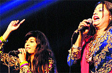 Nooran Sisters perform at the PECFest in Chandigarh on Sunday