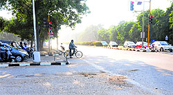 The Sector 16-17 light point where the motorcyclists met with an accident