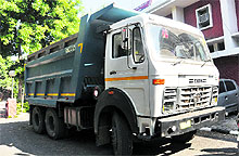 The tipper that hit the motorcycle
