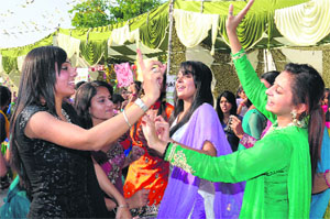 students dance during the annual fete of BD Arya College in Amritsar on Sunday