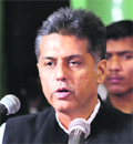 Manish Tewari during the launch of AIR FM Gold studio in Ludhiana.