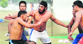 Trials for the selection of the Indian team in progress at the venue of the trials at the PAU.