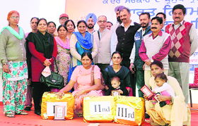 Winners of the healthy baby show at Mullanpur Dakha near Jagraon.