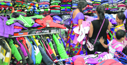 Chinese hosiery goods have flooded the markets in Ludhiana. Photo: Inderjeet Verma