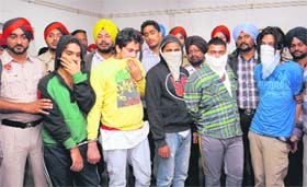 The accused in police custody in Jalandhar on Monday