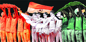 Students perform during a function organised by the BBMB at Inderdhanush Auditorium, Sector 5, Panchkula, on Tuesday