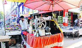 Encroachments at the Phase VII market in Mohali