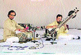 Musicians from SPICMACAY perform at the Central School at Nangal Bhoor in Nurpur