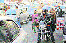 A view of traffic jam at Palampur