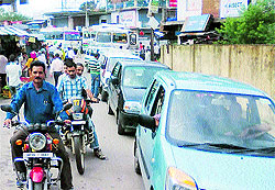A view of traffic jam at panchrukhi