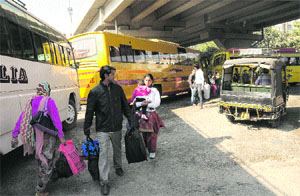 Commuters had to face hardships due to the ongoing strike by Punbus staff. 