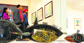 Artists bring out the essence of self and society in their paintings & sculptures.