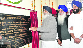Punjab Chief Minister Parkash Singh Badal inaugurates the new administrative complex of Shahkot subdivision on Wednesday.