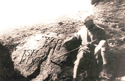 RH Philimore, author of the historical records of the Survey of India Volume 1 to 3, points towards the Surveyors Stone inscription in 1901. A file photo