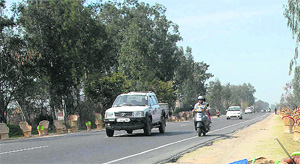 The Jalandhar-Amritsar highway at Kartarpur, which is to be widened for the six-lane project of the National Highway Authority of India. 