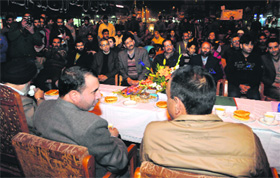 Srinagar Deputy Commissioner Farooq Ahmad Shah attends a programme at Lal Chowk on Thursday.