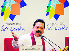 Sri Lankan President Mahindra Rajapaksa in Colombo