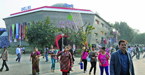 A view of the Delhi pavilion at India International Trade Fair (IITF)-2013, Pragati  Maidan in New Delhi on Friday. 