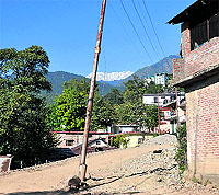 An electricity pole on the bypass road in Dharamsala
