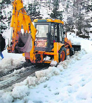 Snow clearance work being carried out. 