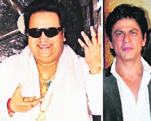 (L-R) Bappi Lahiri and Shah Rukh Khan
