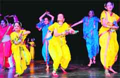 Girls perform during a function at Manav Mangal Smart School in Mohali on Saturday. Tribune photo: Parvesh Chauhan