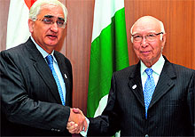 Salman Khurshid expressed Delhis disappointment with Pakistan at his meeting with Nawaz Sharif's Adviser Sartaj Aziz on November 12.