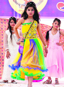 Students participate in a modelling show during the Annual Fete at St Soldier Institute in Jalandhar.