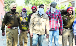 The accused in police custody in Ludhiana on Sunday.