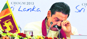 Sri Lankan President Rajapaksa in Colombo on Sunday. 