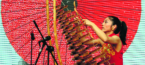 Japanese artiste Oguri Kumiko performs at the Japan Festival, held to mark the 40th anniversary of the establishment of diplomatic ties between Japan and Vietnam, in Ho Chi Minh on Sunday. 