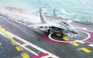 The launch of INS Vikramaditya is seen as critical for the Indian Navy in the light of Chinas massive naval build-up