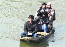 Shahid Kapoor during the shoot of Haider in Srinagar. Tribune photo