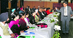 Teachers attend a seminar at the Guru Nanak Institute of Management and Technology (GNIMT), Gujarkhan campus, on Tuesday